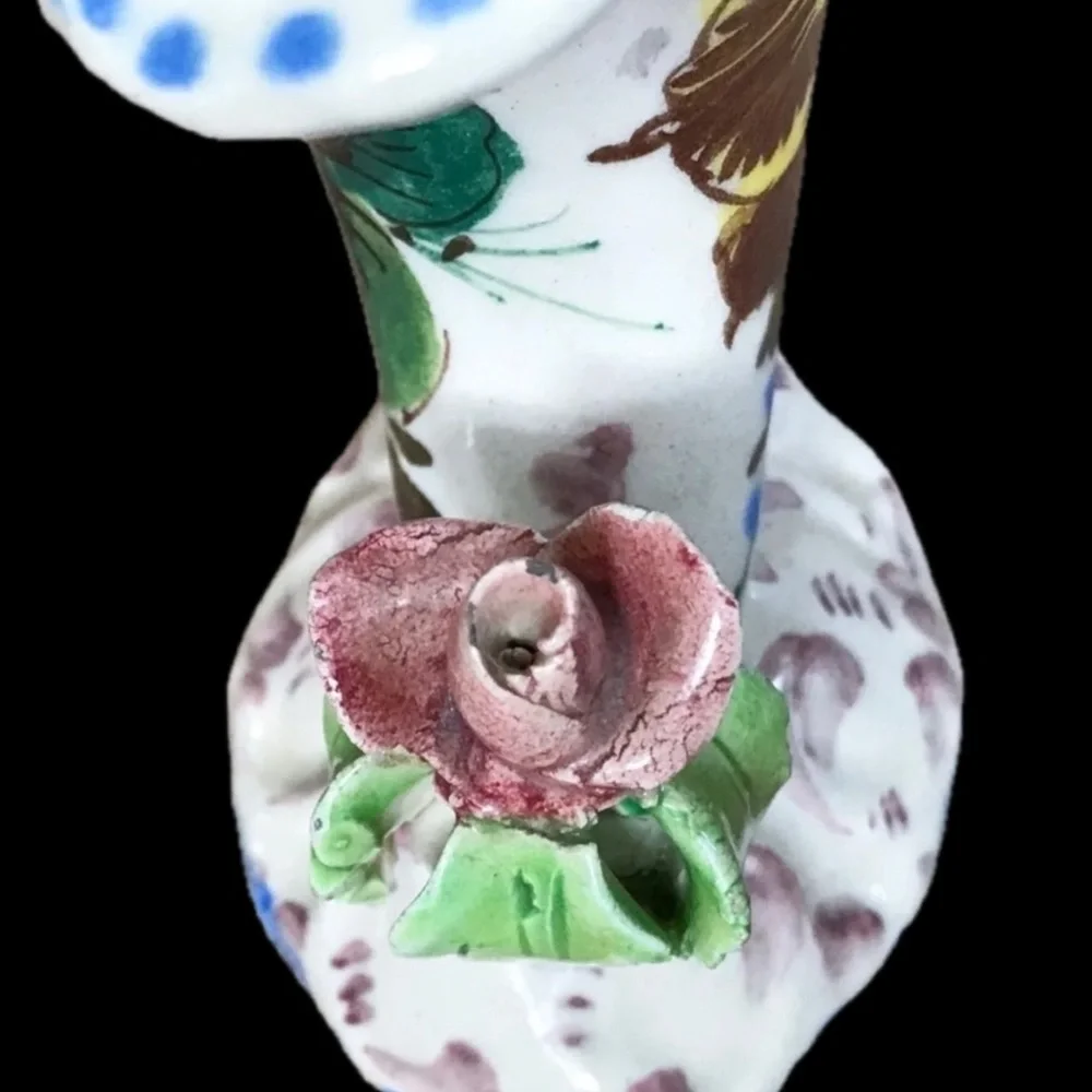 Mini Italian Floral Rose Cornucopia Vase Feminine Romance Cottagecore Italy